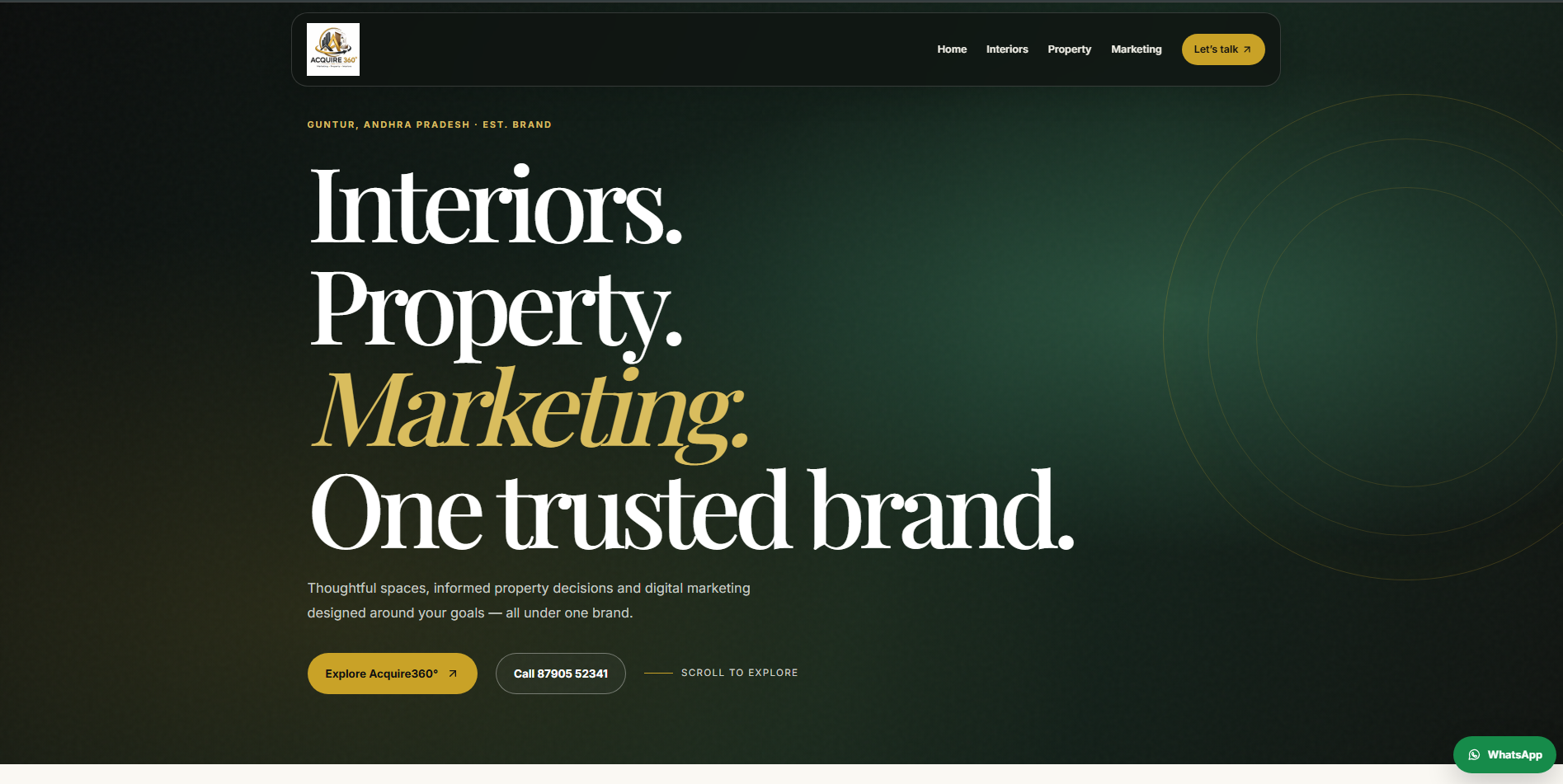 Acquire360 website project screenshot